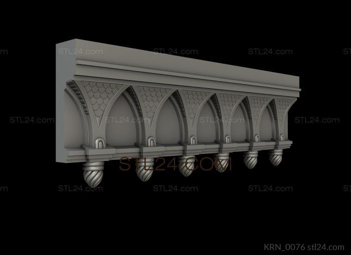 Cornice (Pointed arches, KRN_0076) 3D models for cnc
